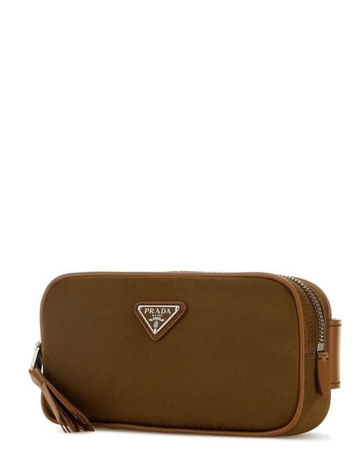 Prada Brown Re-Nylon Zipped Belt Bag