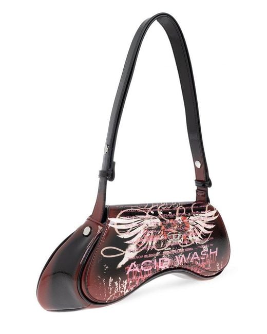 DIESEL White Play Graphic Printed Shoulder Bag