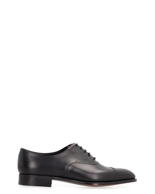 Edward Green Black Chelsea Lace-up Shoes for men