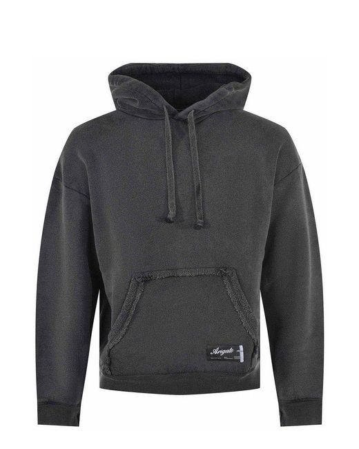 Axel Arigato Gray Element Distressed Drawstring Hoodie for men