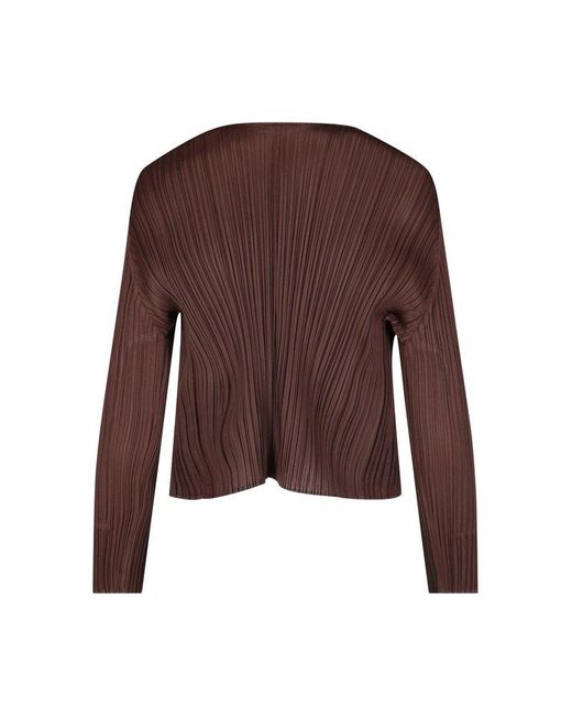 Pleats Please Issey Miyake Brown Monthly Colors March Cardigan