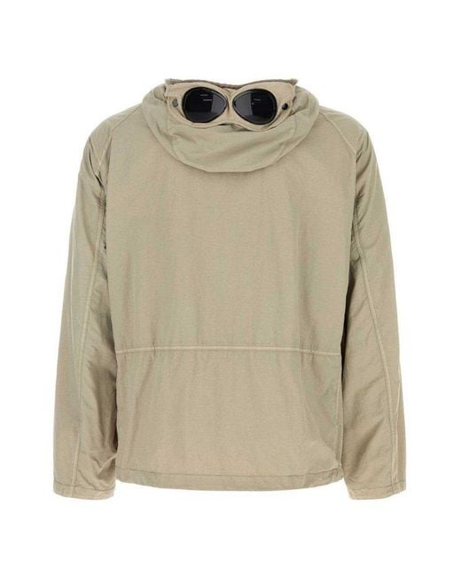 C P Company Natural Goggles-Detail Hooded Jacket for men