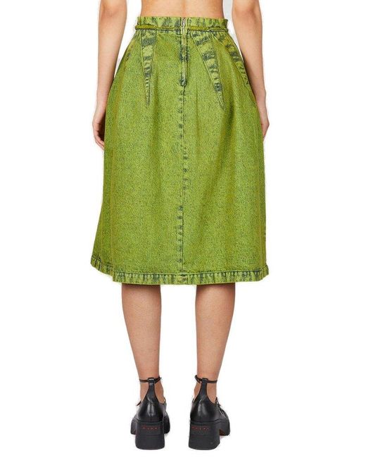Marni Green Spikes Midi Skirt