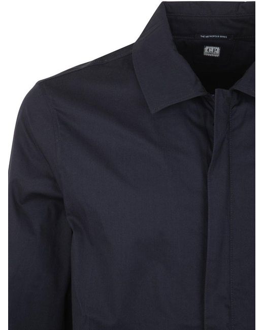 C P Company Blue Collared Zip Up Jacket for men