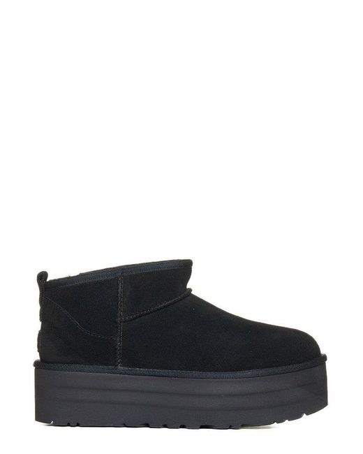 UGG Classic Ultra Mini Platform Boots in Black Lyst