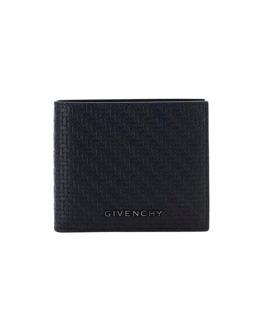 Givenchy Black Logo Detailed Woven Bi-fold Wallet for men
