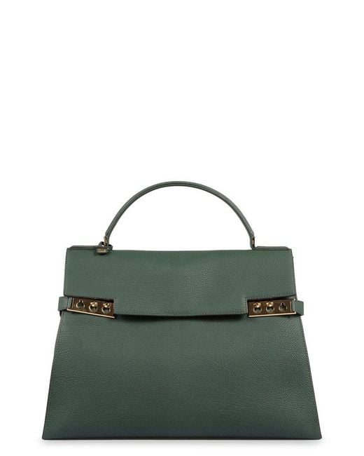 Delvaux Green Tempete Xl Pebbled Tote