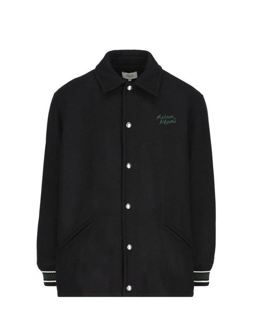 Maison Kitsuné Black Long-Sleeved Button-Up Jacket for men