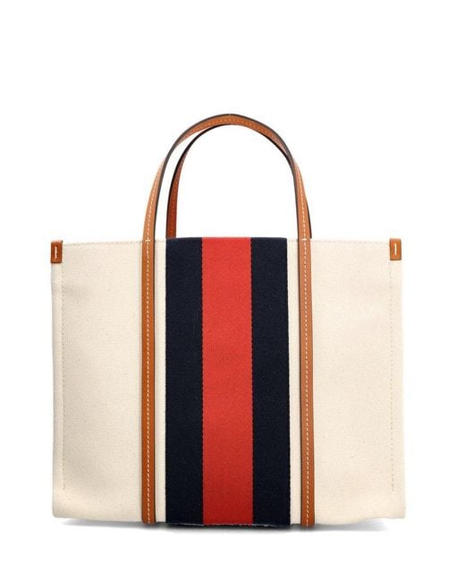 Gucci Signature Stripe-detail Top Handle Bag in Red | Lyst