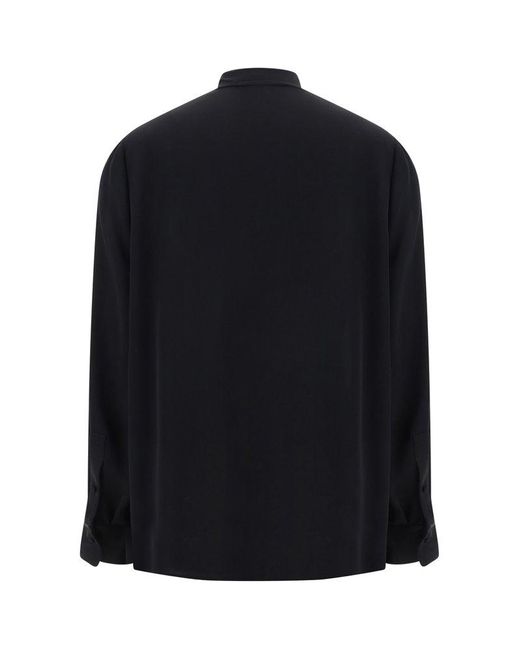 Valentino Blue Bow-detailed Long-sleeved Shirt