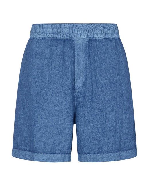 Burberry Blue Linen Shorts for men