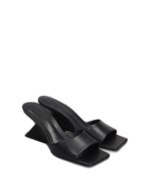 SCHUTZ SHOES Black Mid Heel Mule Sandals