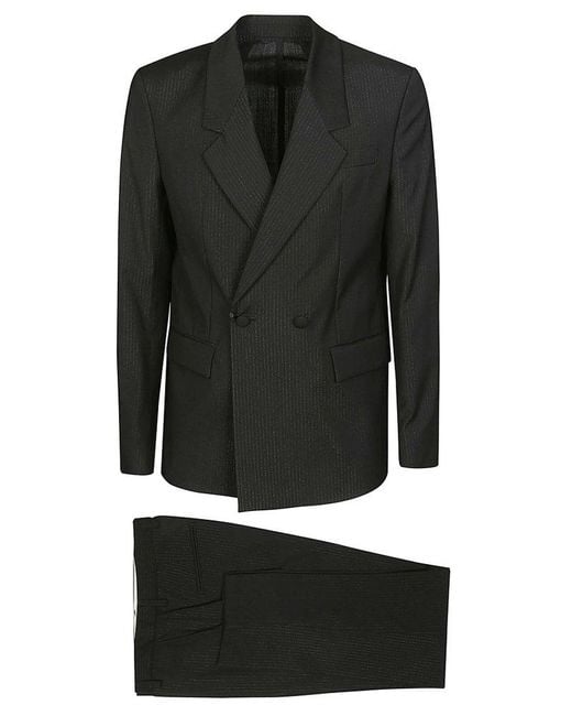 Tagliatore Black Double-Breasted Two-Piece Suit Set