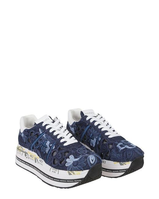 Premiata Blue Beth Lace-Up Sneakers