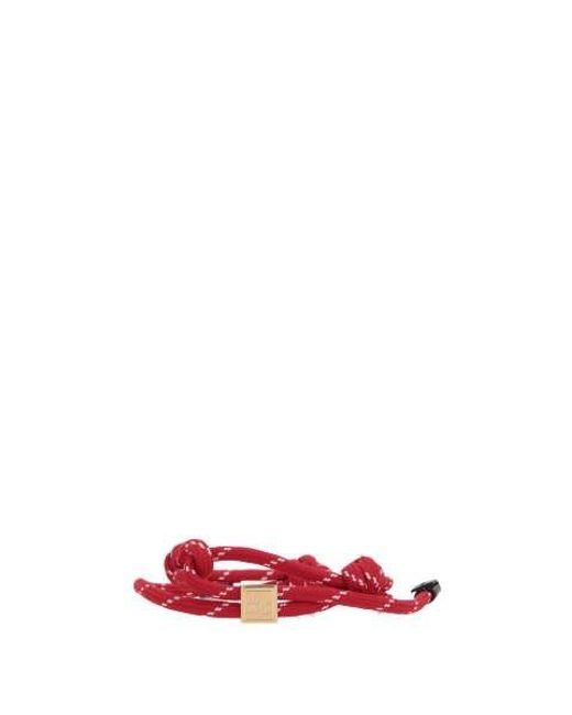 Miu Miu Red Logo-engraved Rope Bracelet