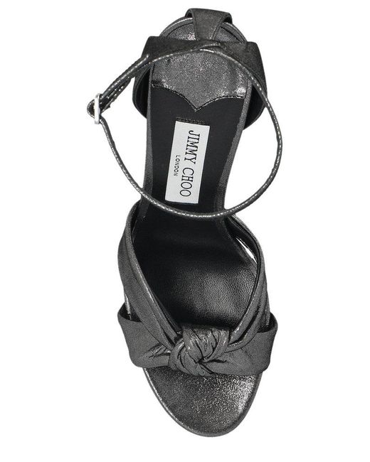 Jimmy Choo Rosie 100 Knotted Sandals in Black | Lyst