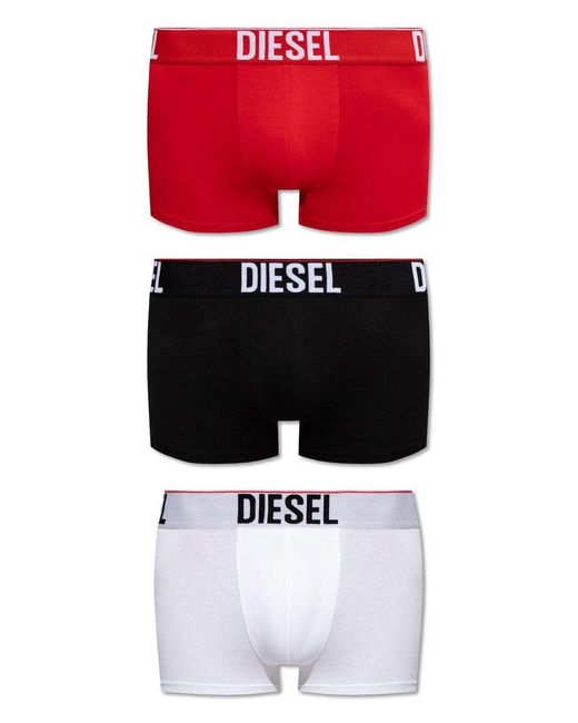 DIESEL Red ‘Umbx-Damienthreepack’ Boxers 3-Pack for men