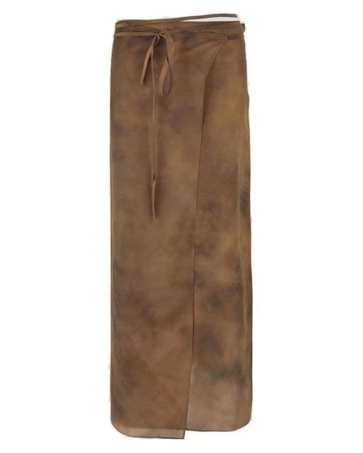 Sportmax Brown High Waist Tied Skirt