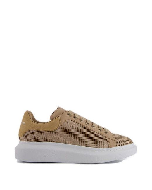 Alexander McQueen Brown Perforated Detail Lace-Up Sneakers for men