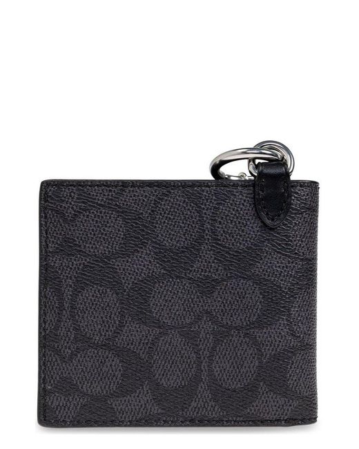 COACH Black Chain Detailed Billfold Wallet for men