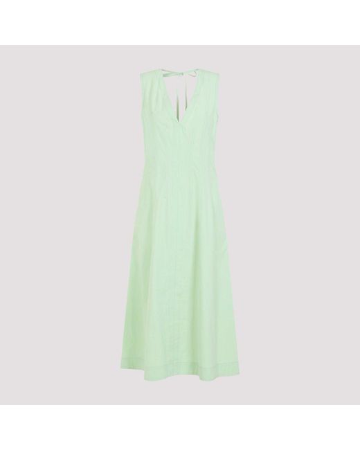 Bottega Veneta Green Compact Cotton Midi Dress