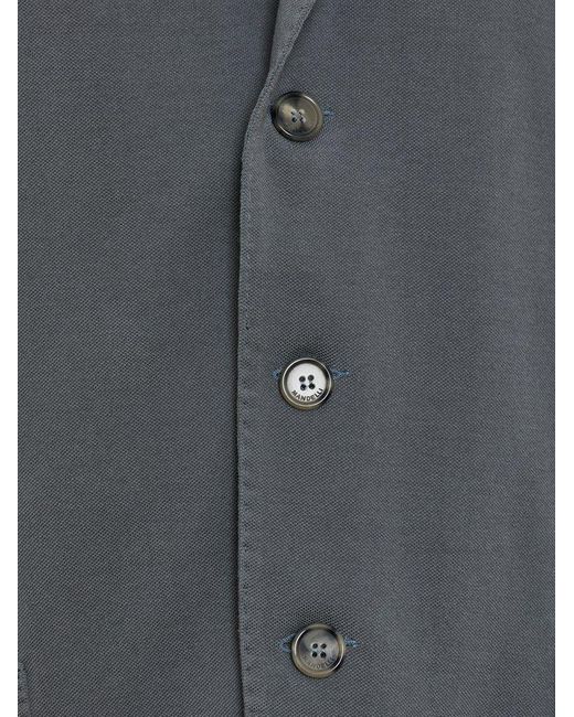 Enrico Mandelli Gray Logo Embroidered Single-breasted Jacket for men