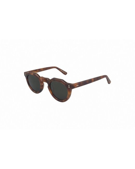 Lesca Pica Round Frame Sunglasses in Black | Lyst