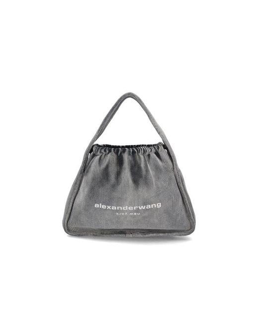 Alexander Wang Gray Large Ryan Ribbed Knit Tote Bag
