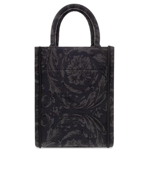 Versace Black Athena Barocco Mini Top Handle Bag