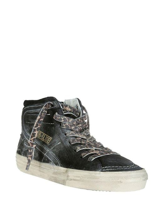 Golden Goose Deluxe Brand Black Slide High-top Lace-up Sneakers