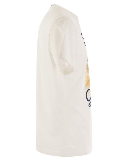 Mc2 Saint Barth White Graphic Printed Crewneck T-Shirt for men