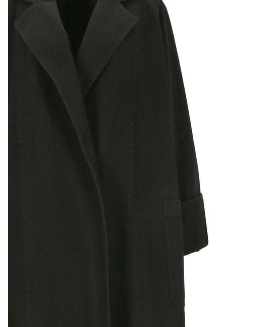 Max Mara Black V-neck Long-sleeved Coat
