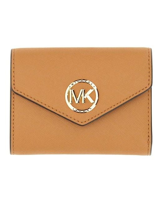 MICHAEL Michael Kors Brown Carmen Medium Tri-fold Envelope Wallet