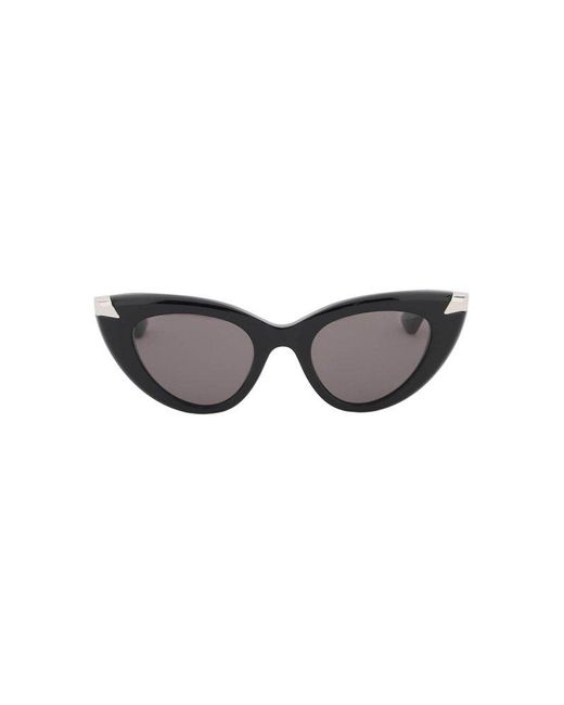 Alexander McQueen Black Punk Rivet Cat-Eye Sunglasses For