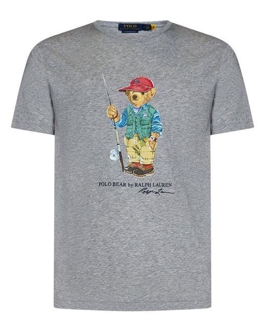 Polo Ralph Lauren Gray Polo Bear Printed Crewneck T-shirt for men
