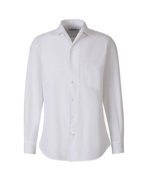 Loro Piana White André Oxford Shirt for men