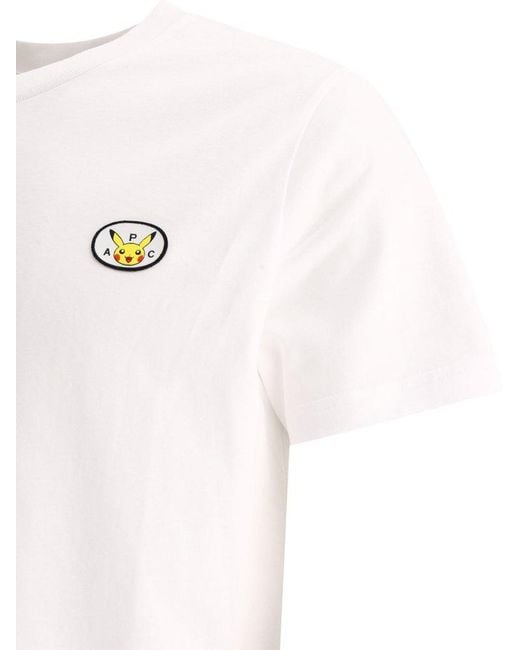 A.P.C. White "patch Pokémon" T-shirt for men