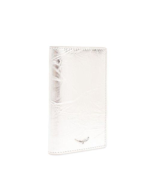 Zadig & Voltaire White Metallic Effect Bi-fold Card Holder