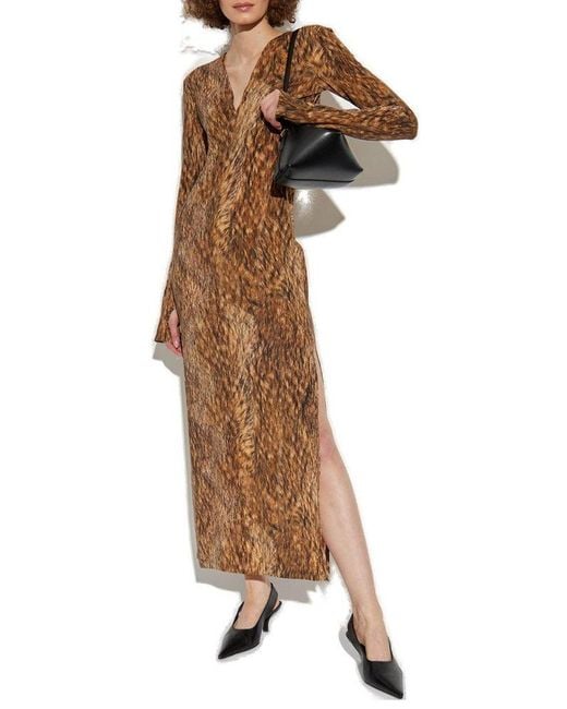 MM6 by Maison Martin Margiela Black V-Neck Maxi Dress