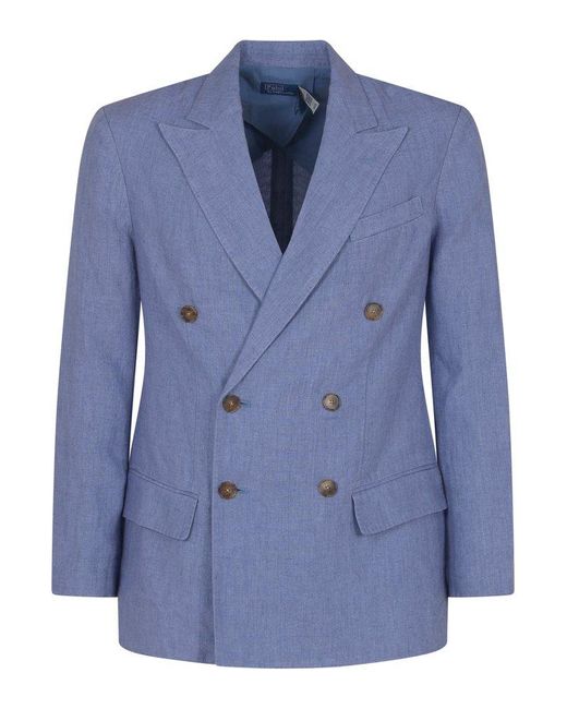 Polo Ralph Lauren Blue Double Breasted Tailored Blazer