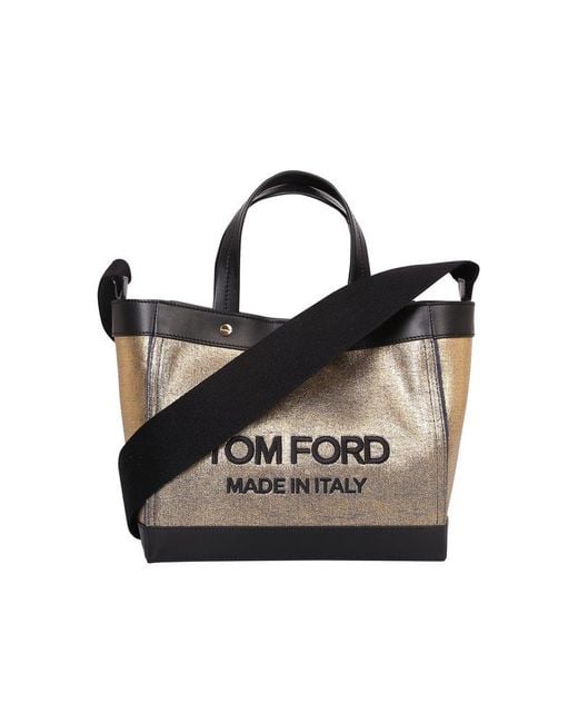 Tom Ford Multicolor Logo Embroidered Two-tone Tote Bag