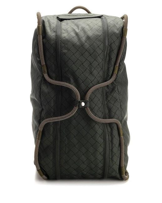 Bottega Veneta Black Jacquard Designed Camping Backpack for men