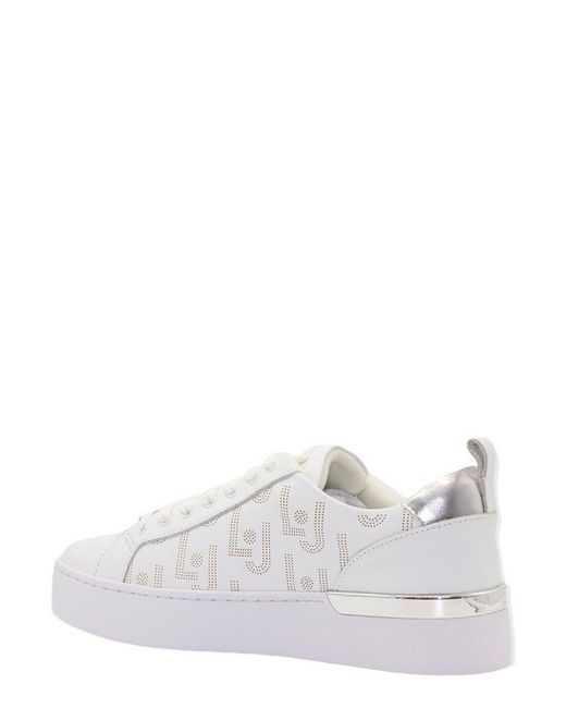 Liu Jo White Round-toe Lace-up Sneakers