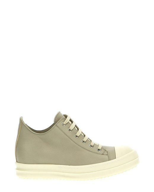 Rick Owens Natural Panelled Low-top Sneakers