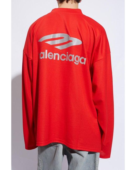 Balenciaga Red 'skiwear' Collection T-shirt With Long Sleeves, for men