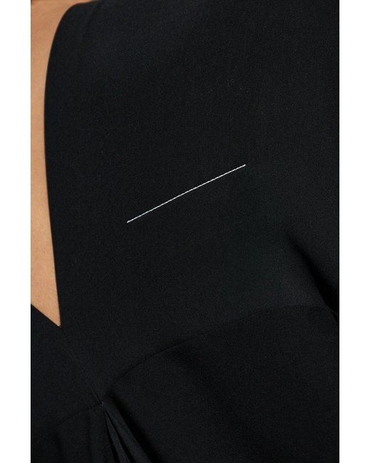 MM6 by Maison Martin Margiela Black V-Neck Dress