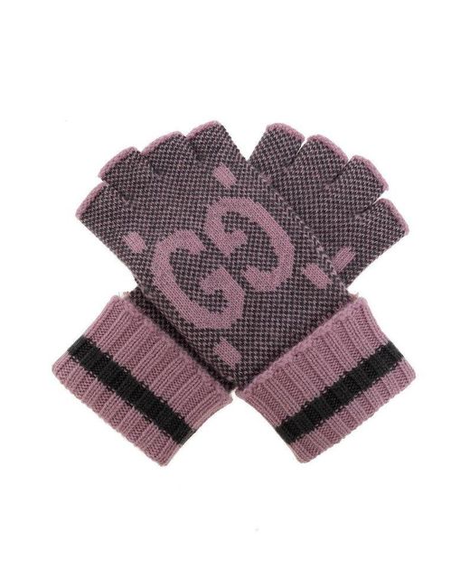 Gucci Cashmere Fingerless Gloves in Purple Lyst