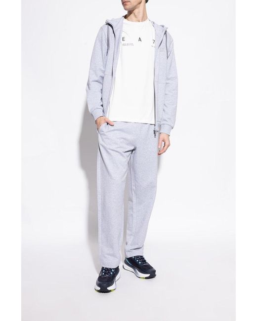 EA7 Blue Dynamic Logo Sneakers for men