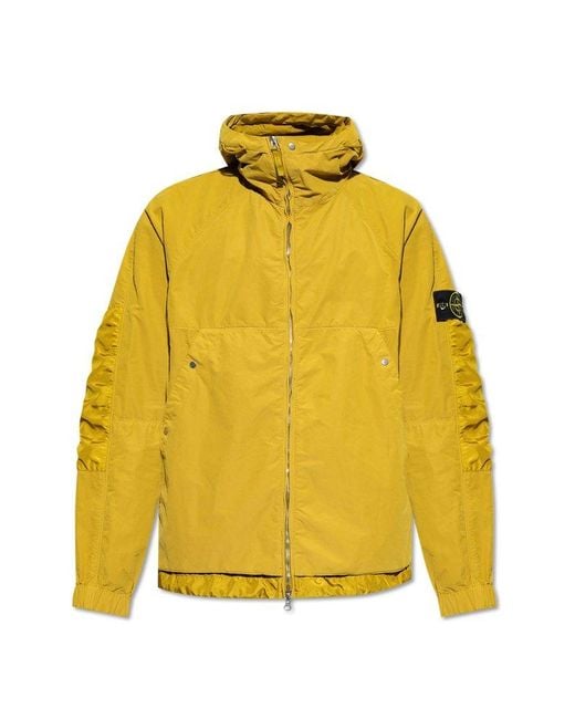 Stone Island Yellow Jacket With Logo for men