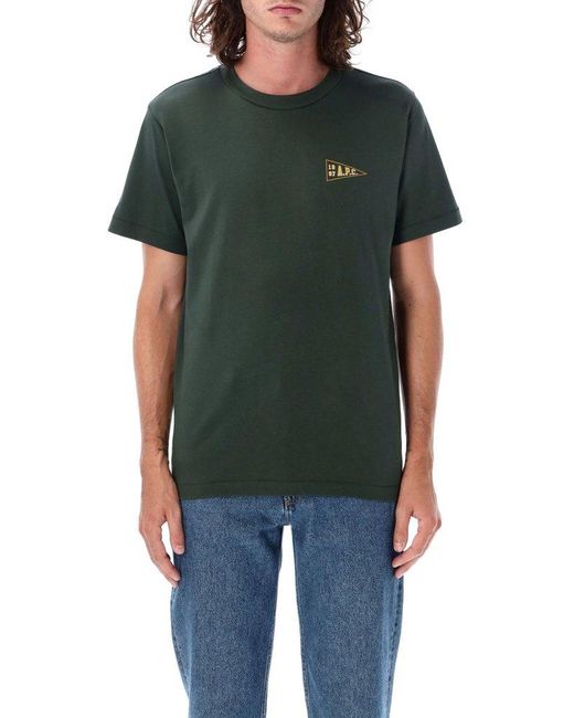 A.P.C. Green University T-Shirt for men